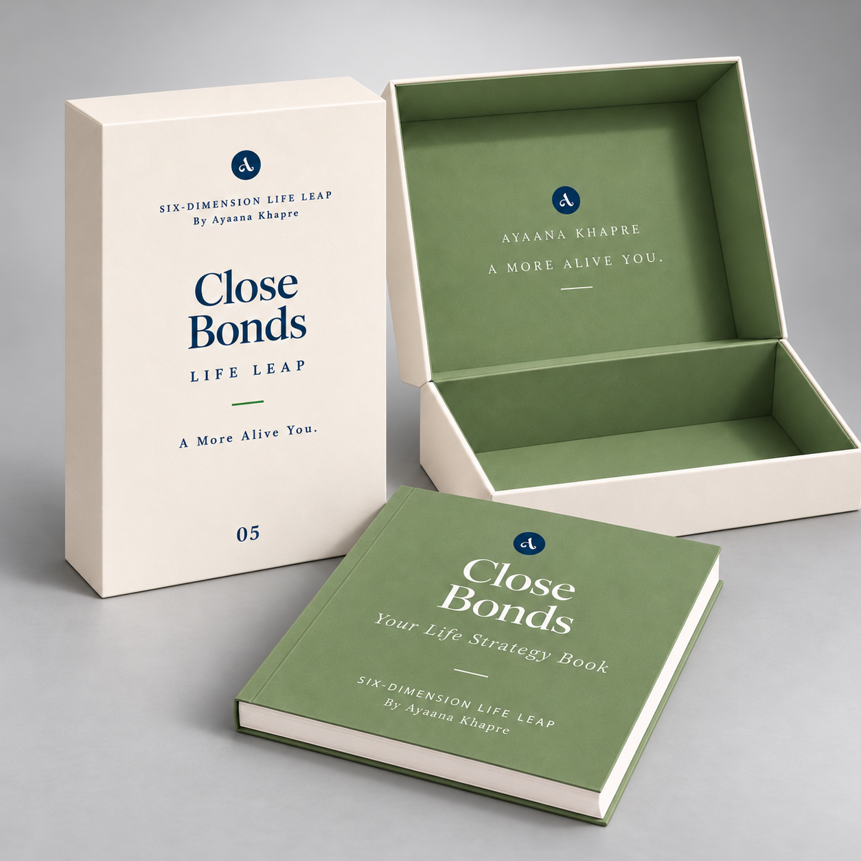 Close Bonds Life Leap product packaging in a studio setting