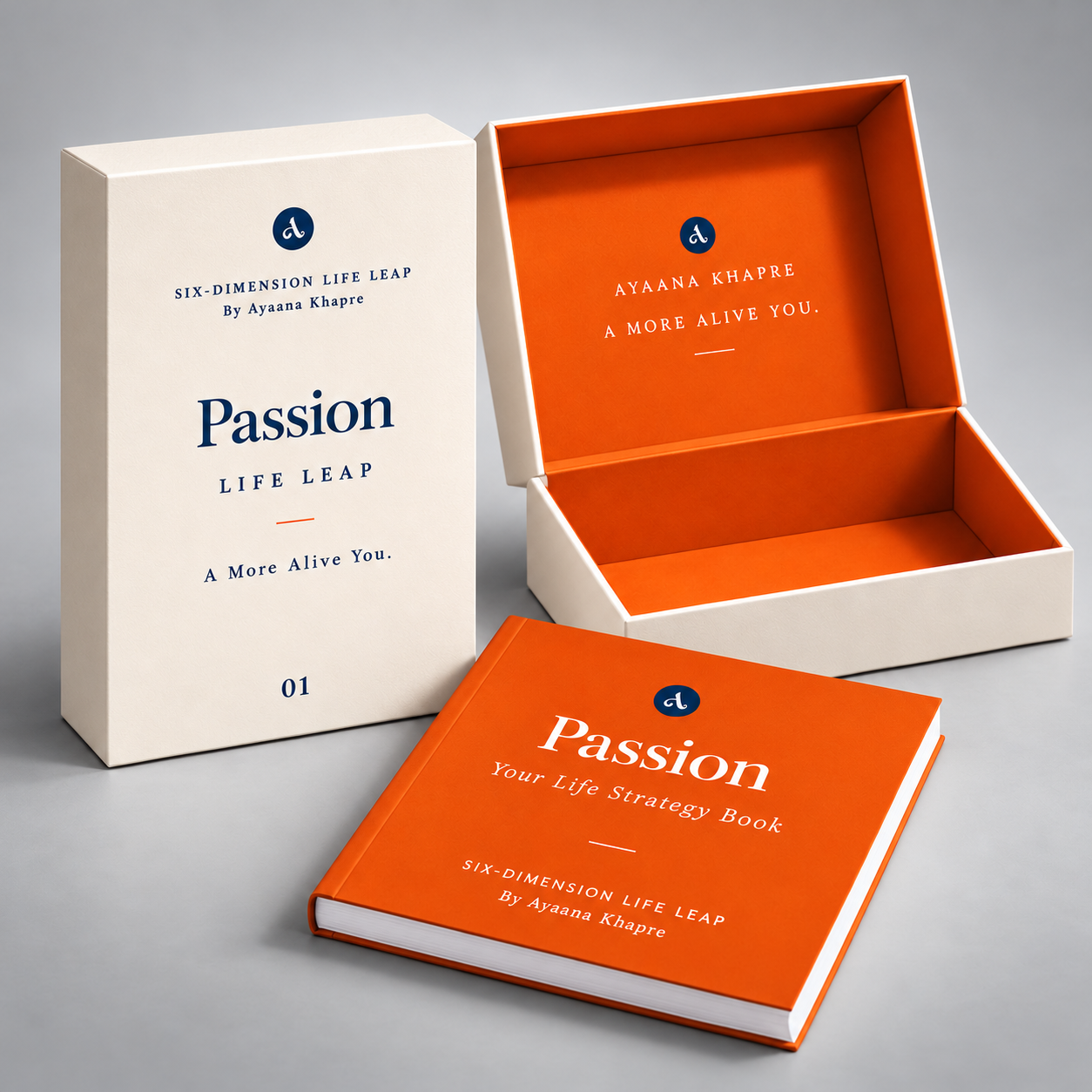 Passion Life Leap product packaging in a studio setting